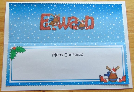 Large DL Christmas EWAN Rudolph insert by Joyce Watson