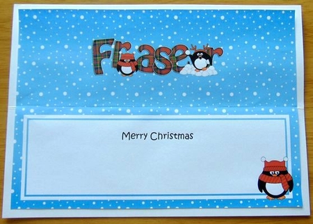 Large DL Christmas FRASER Penguins insert by Joyce Watson