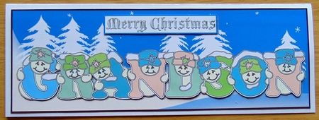 Pastel Snowmen - GRANDSON by Joyce Watson