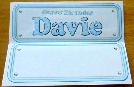 Happy Birthday Davie Border Terrier name Sign Insert by Joyce Watson