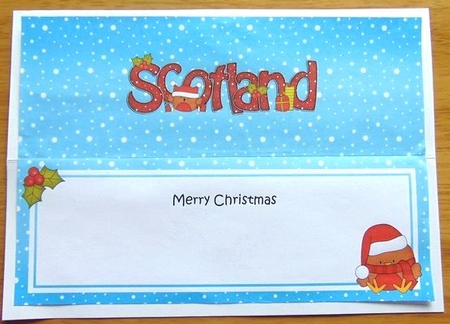 Large DL Merry Christmas from SCOTLAND insert by Joyce Watson