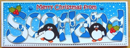 Large DL Merry Christmas from SCOTLAND 3D decoupage  by Joyce Watson