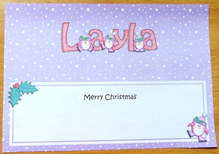 Large DL Christmas LAYLA insert by Joyce Watson