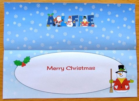 Santa & Snowmen ALFIE large dl insert by Joyce Watson