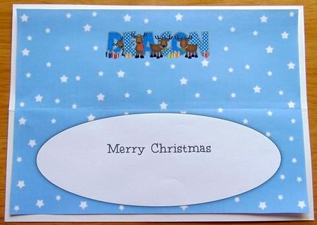 Rudolf and friends DEACON large dl insert by Joyce Watson