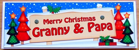 Large DL Merry Christmas GRANNY & PAPA 3D decoupage  by Joyce Watson