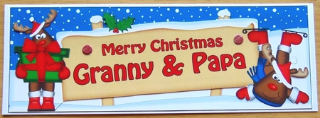 Large DL Merry Christmas GRANNY & PAPA 3D decoupage  by Joyce Watson