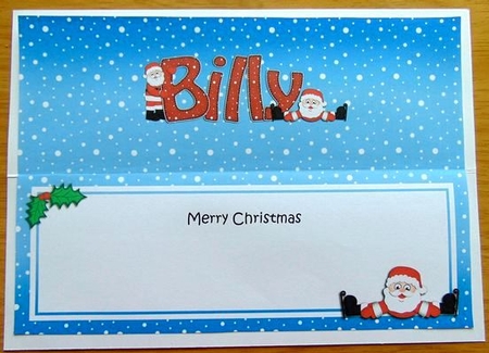 Large DL Merry Christmas BILLY insert by Joyce Watson