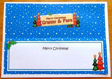 Large DL Merry Christmas GRANNY & PAPA insert by Joyce Watson