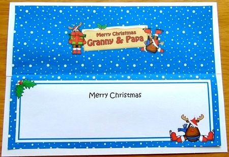 Large DL Merry Christmas GRANNY & PAPA insert by Joyce Watson