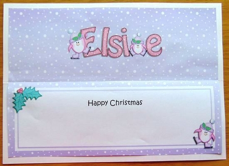 Large DL Happy Christmas ELSIE insert by Joyce Watson