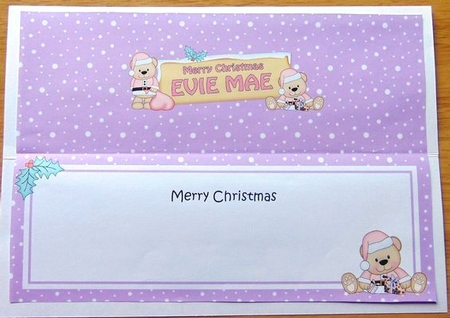 Large DL Merry Christmas EVIE MAE insert by Joyce Watson
