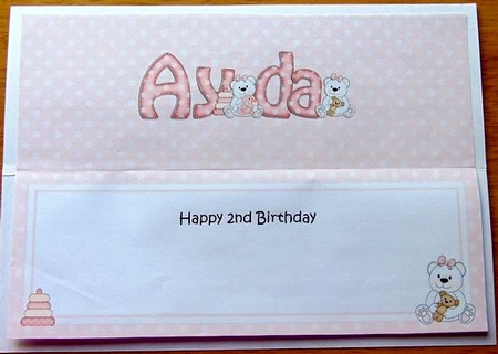 Large DL 2nd Birthday AYDA insert by Joyce Watson