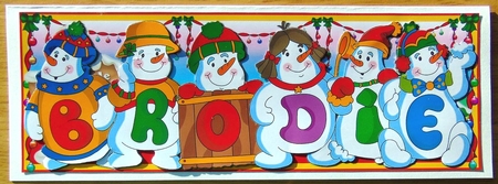 Snowmen Names Large DL - BRODIE by Joyce Watson