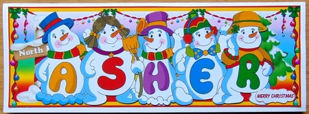 SNOWMEN NAMES LARGE DL - ASHER by Joyce Watson