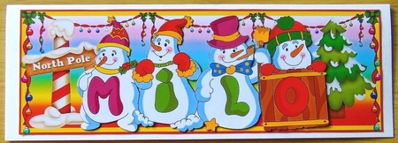 SNOWMEN NAMES LARGE DL - MILO by Joyce Watson