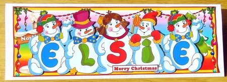 SNOWMEN NAMES LARGE DL - ELSIE by Joyce Watson