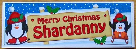 Large DL Merry Christmas SHARDANNY 3D decoupage by Joyce Watson