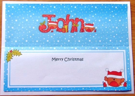 Large DL Merry Christmas JOHN insert by Joyce Watson