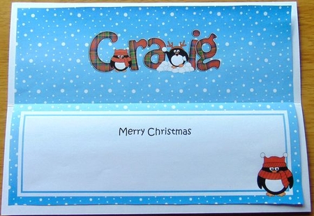 Large DL Merry Christmas CRAIG insert by Joyce Watson