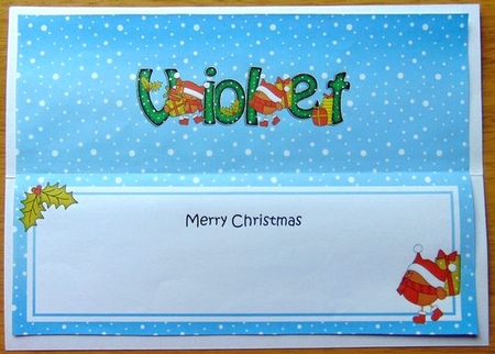Large DL Merry Christmas VIOLET insert by Joyce Watson