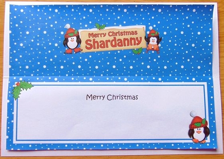 Large DL Merry Christmas SHARDANNY  insert by Joyce Watson