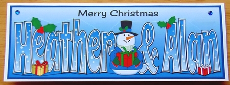 Snowman in jacket HEATHER & ALAN large dl by Joyce Watson