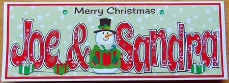 Christmas Names JOE & SANDRA large dl by Joyce Watson