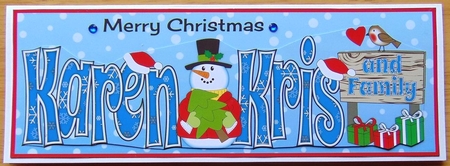 Christmas Names KAREN, KRIS and FAMILY large dl by Joyce Watson
