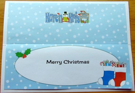 Christmas Names KAREN, KRIS and FAMILY large dl insert by Joyce Watson