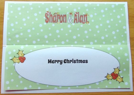 Christmas SHARON & ALAN large dl insert by Joyce Watson