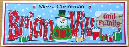 Snowman in jacket BRIAN, VIV and FAMILY large dl by Joyce Watson