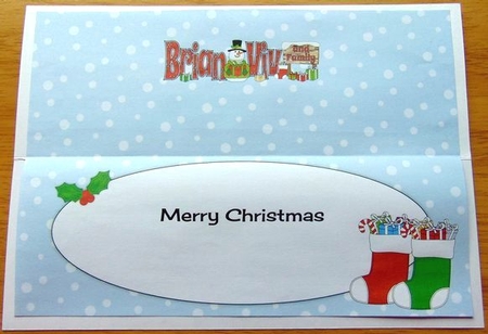 Snowman in jacket BRIAN, VIV and FAMILY large dl insert by Joyce Watson