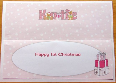 First Christmas Teddies KATIE large dl insert by Joyce Watson