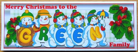 SNOWMEN SURNAMES - GREEN by Joyce Watson