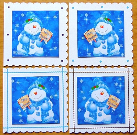 DRINK COASTER SET OF 4 DIY SNOWMAN #27 by Joyce Watson