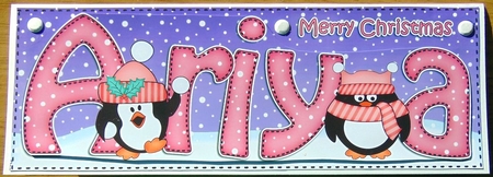 Large DL Merry Christmas ARIYA 3D decoupage  by Joyce Watson
