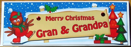 Large DL Merry Christmas GRAN & GRANDPA 3D decoupage  by Joyce Watson