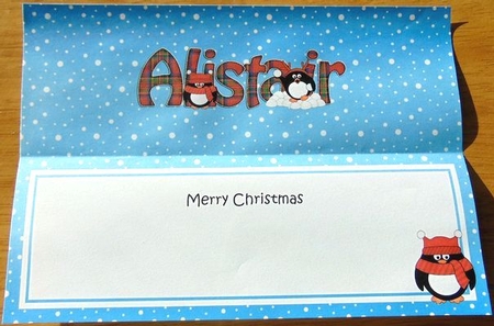 Large DL Merry Christmas ALISTAIR insert by Joyce Watson