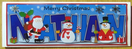 Santa & Snowmen NATHAN large dl by Joyce Watson