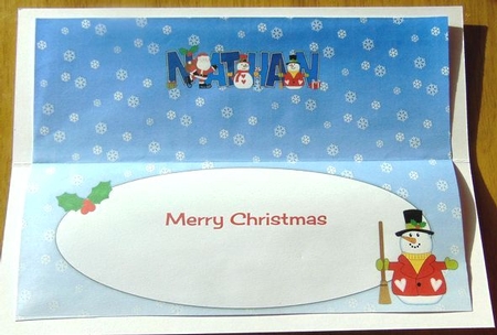 Santa & Snowmen NATHAN large dl insert by Joyce Watson
