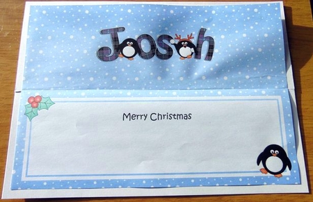 Large DL Merry Christmas JOSH insert by Joyce Watson