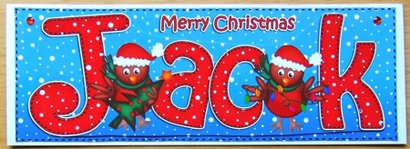Large DL Merry Christmas JACK 3D decoupage by Joyce Watson