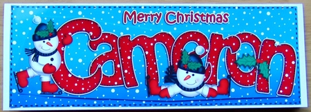 Large DL Merry Christmas CAMERON 3D decoupage by Joyce Watson