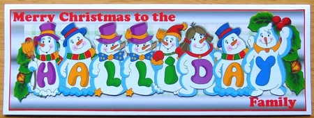 SNOWMEN SURNAME - HALLIDAY by Joyce Watson