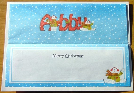 Large DL Merry Christmas ABBY insert by Joyce Watson