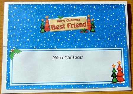 large DL Christmas BEST FRIEND Trees Signpost insert by Joyce Watson