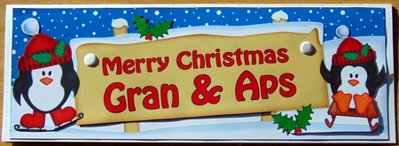 Large DL Merry Christmas GRAN & APS 3D decoupage  by Joyce Watson