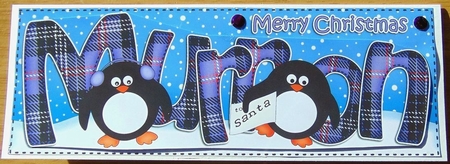 Large DL Merry Christmas MURRON 3D decoupage  by Joyce Watson