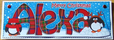Large DL Merry Christmas ALEXA 3D decoupage  by Joyce Watson